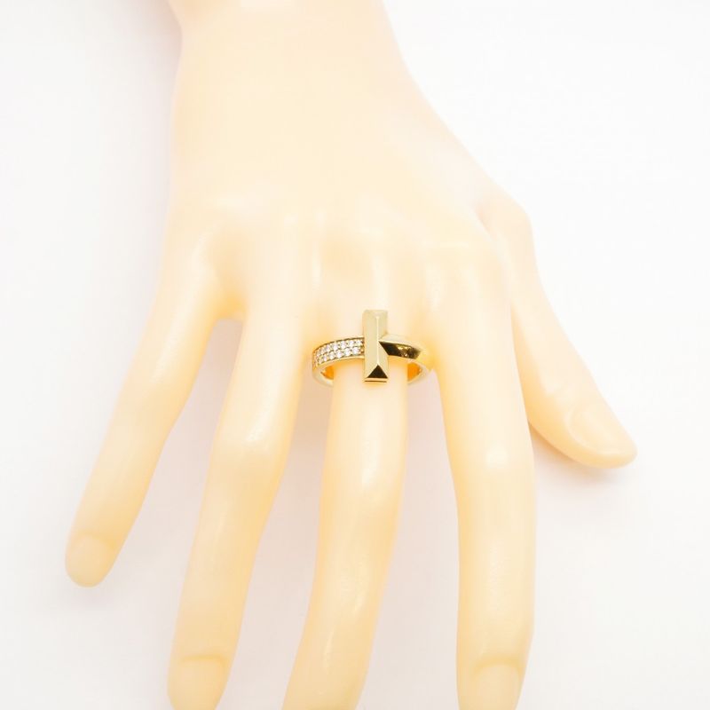 Tiffany & Co Ring T One 18K Yellow Gold Yellow Gold Diamond 0.24ct 15.5 Men