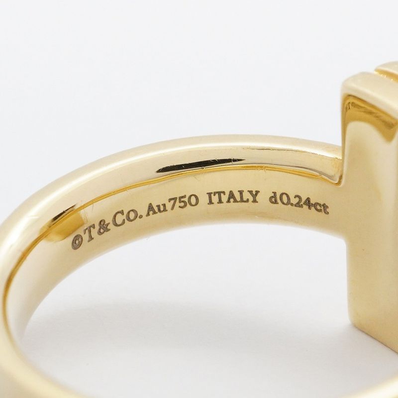 Tiffany & Co Ring T One 18K Yellow Gold Yellow Gold Diamond 0.24ct 15.5 Men