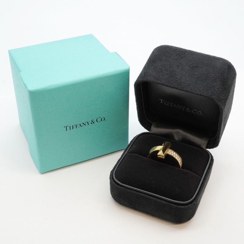 Tiffany & Co Ring T One 18K Yellow Gold Yellow Gold Diamond 0.24ct 15.5 Men