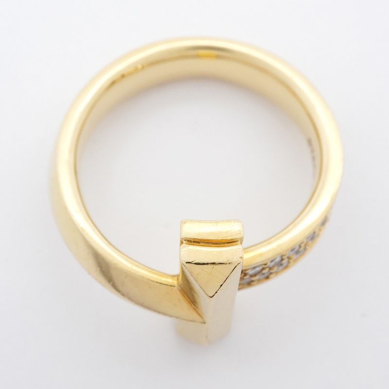 Tiffany & Co Ring T One 18K Yellow Gold Yellow Gold Diamond 0.24ct 15.5 Men