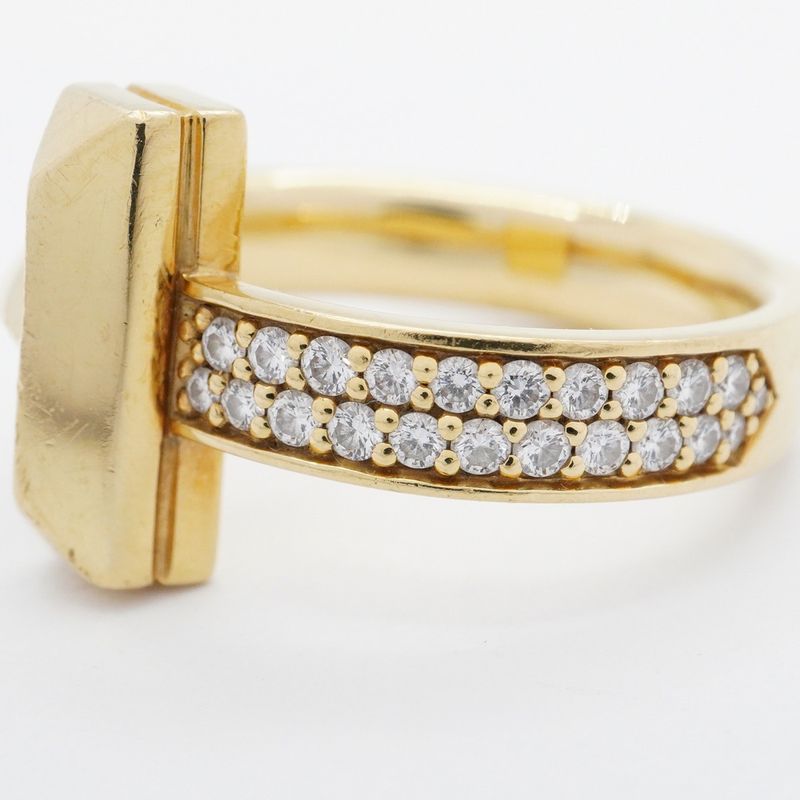 Tiffany & Co Ring T One 18K Yellow Gold Yellow Gold Diamond 0.24ct 15.5 Men