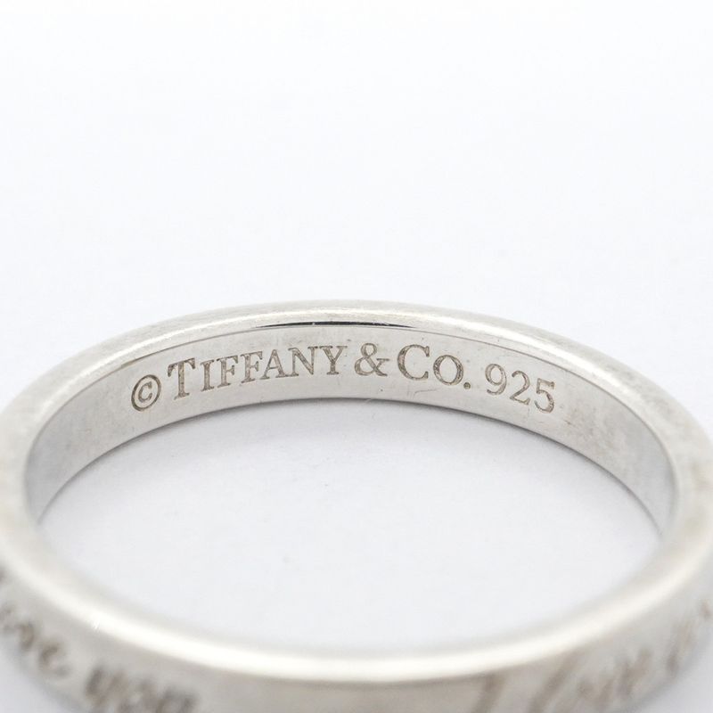 Tiffany & Co Ring Notes I Love You Silver 925 Size 10 Ladies