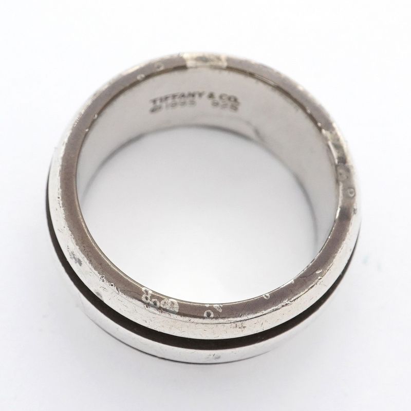 Tiffany & Co Ring Grooved Silver 925 Size 15.5 Ladies