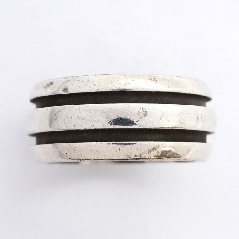 Tiffany & Co Ring Grooved Silver 925 Size 15.5 Ladies
