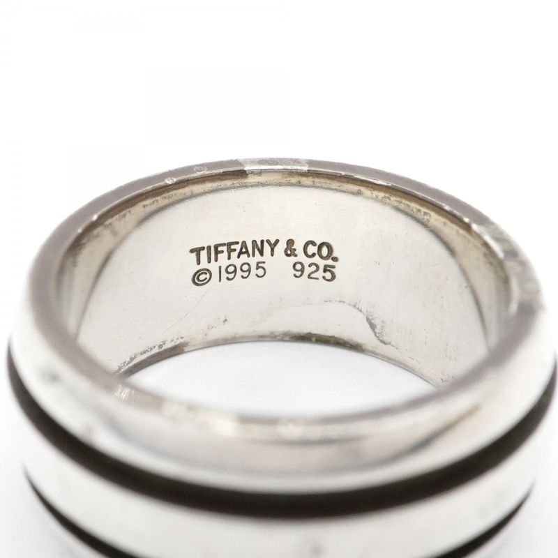 Tiffany & Co Ring Grooved Silver 925 Size 15.5 Ladies