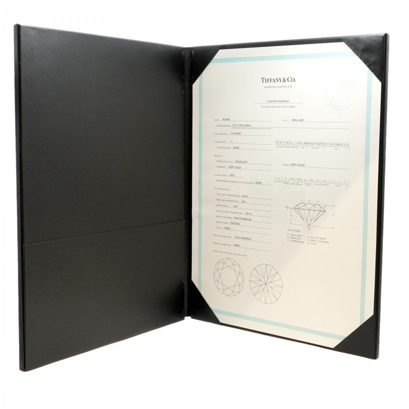 Tiffany & Co Ring Solitaire 1PD Pt950 Platinum Diamond 0.72ct 8 Ladies