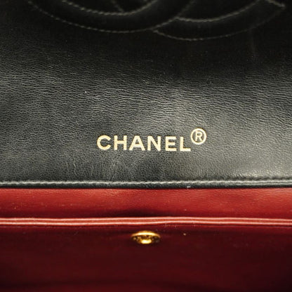 Chanel Shoulder Bag Matelasse Lambskin Black Gold Hardware Women