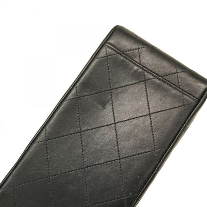 Chanel Shoulder Bag Deka Matelasse Lambskin Black Gold Hardware Women