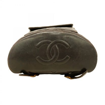 Chanel Backpack Daypack Matelasse Lambskin Black Gold Hardware Women