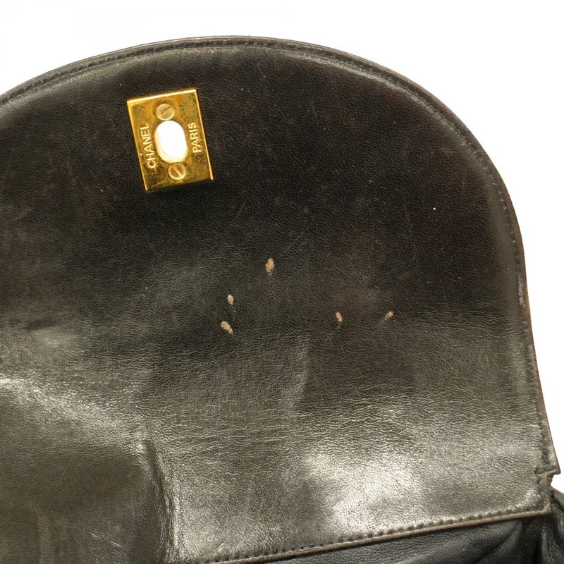 Chanel Backpack Daypack Matelasse Lambskin Black Gold Hardware Women