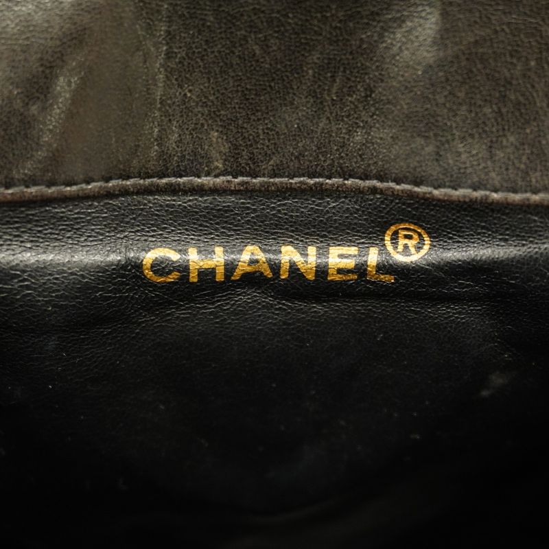 Chanel Backpack Daypack Matelasse Lambskin Black Gold Hardware Women