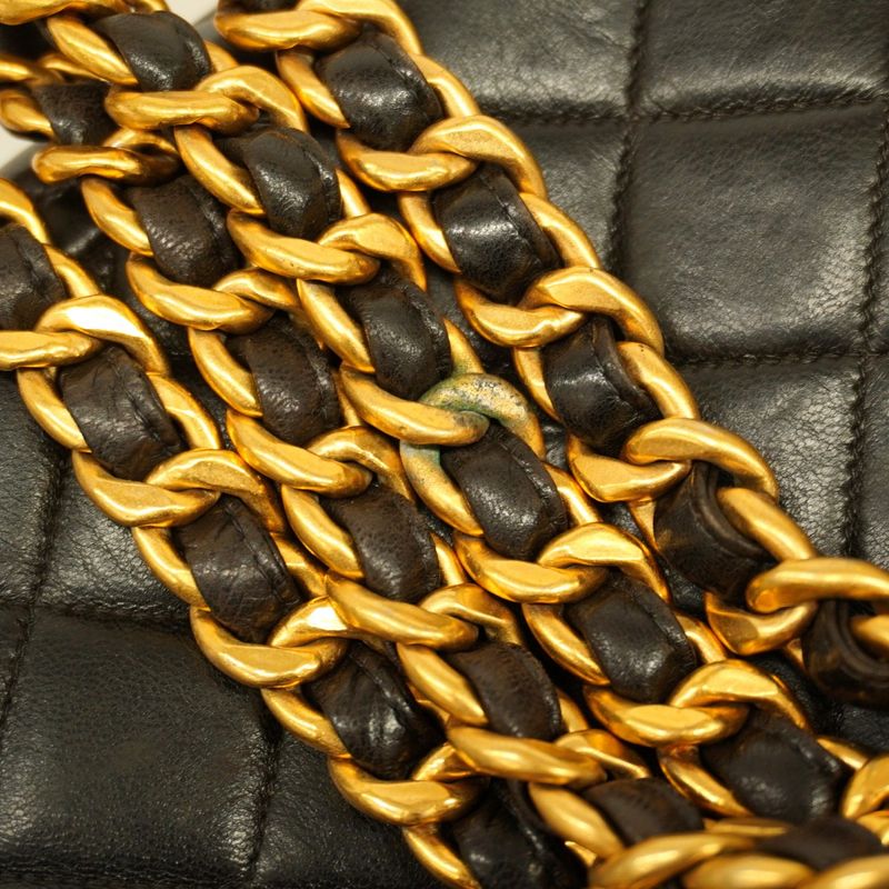 Chanel Backpack Daypack Matelasse Lambskin Black Gold Hardware Women