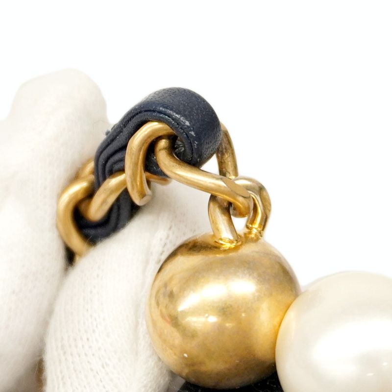 Chanel Shoulder Bag Matelasse Lambskin Navy Gold Hardware Women