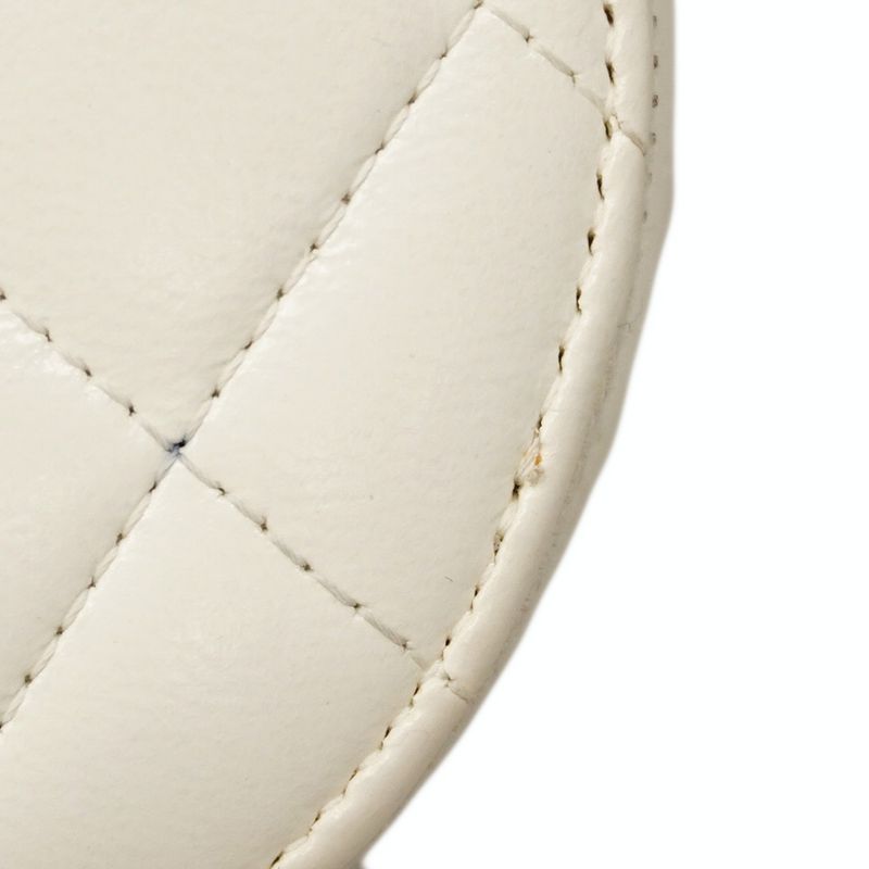 Chanel Shoulder Bag Matelasse Lambskin White Chien Pan Gold Hardware Women