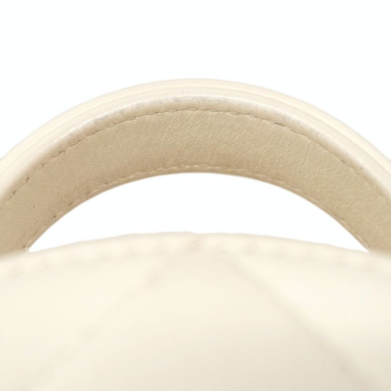 Chanel Shoulder Bag Matelasse Lambskin White Chien Pan Gold Hardware Women