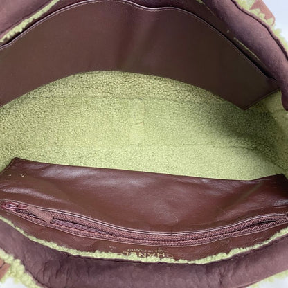Chanel Handbag Mouton Brown Green Gold Hardware Women