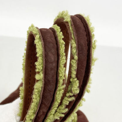 Chanel Handbag Mouton Brown Green Gold Hardware Women