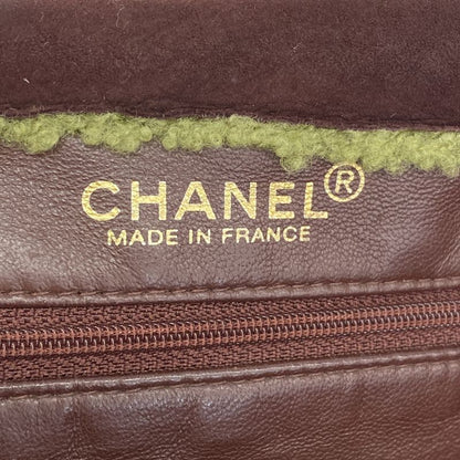 Chanel Handbag Mouton Brown Green Gold Hardware Women