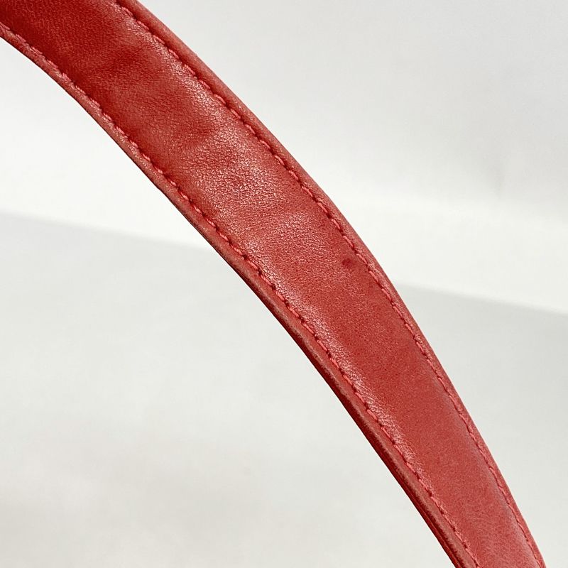 Fendi Handbag Mamma Bucket Suede Red Gold Hardware Women