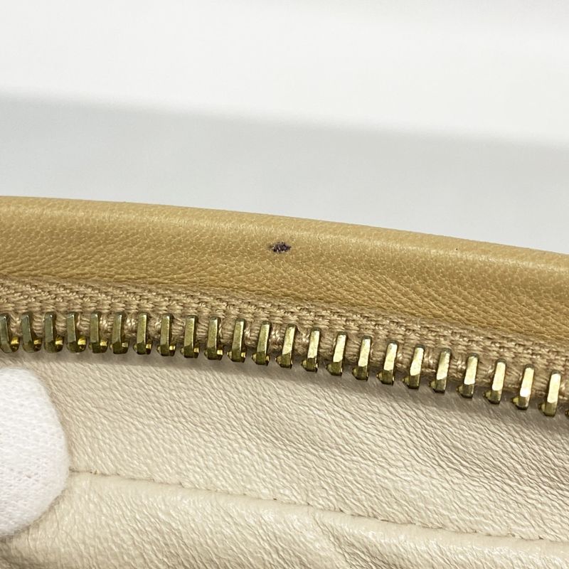 Chanel Shoulder Bag Lambskin Beige Gold Hardware Women