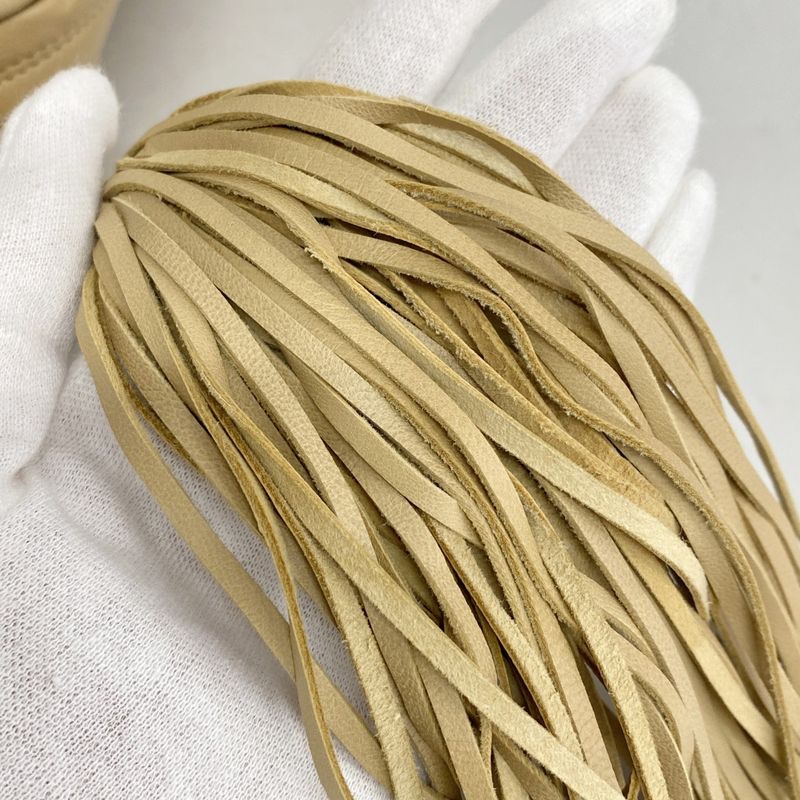 Chanel Shoulder Bag Lambskin Beige Gold Hardware Women