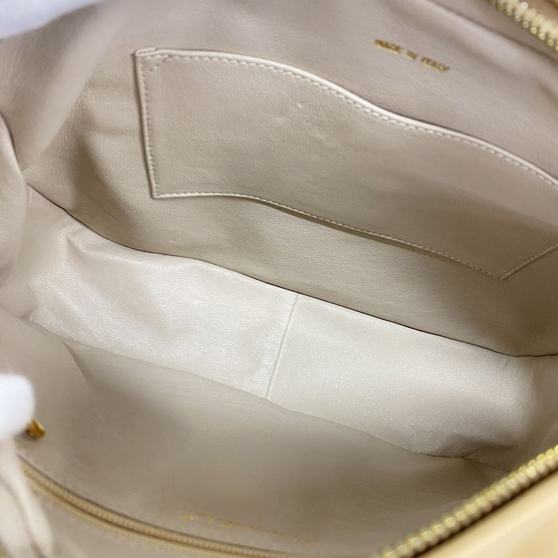 Chanel Shoulder Bag Lambskin Beige Gold Hardware Women