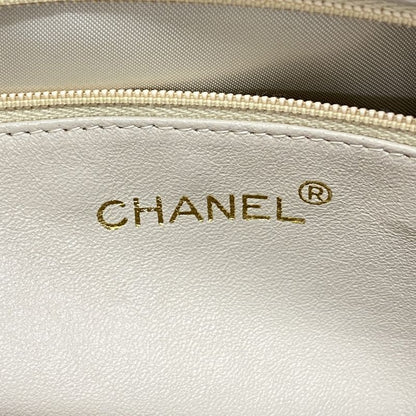 Chanel Shoulder Bag Lambskin Beige Gold Hardware Women