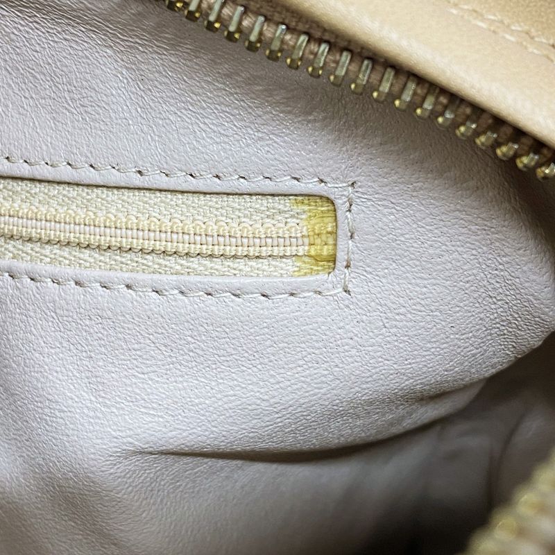 Chanel Shoulder Bag Lambskin Beige Gold Hardware Women