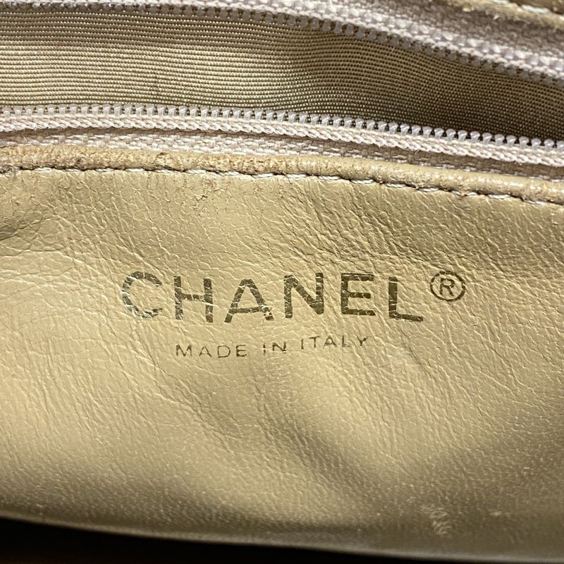 Chanel Tote Bag Revival Tote Caviar Skin Beige Gold Hardware Women's