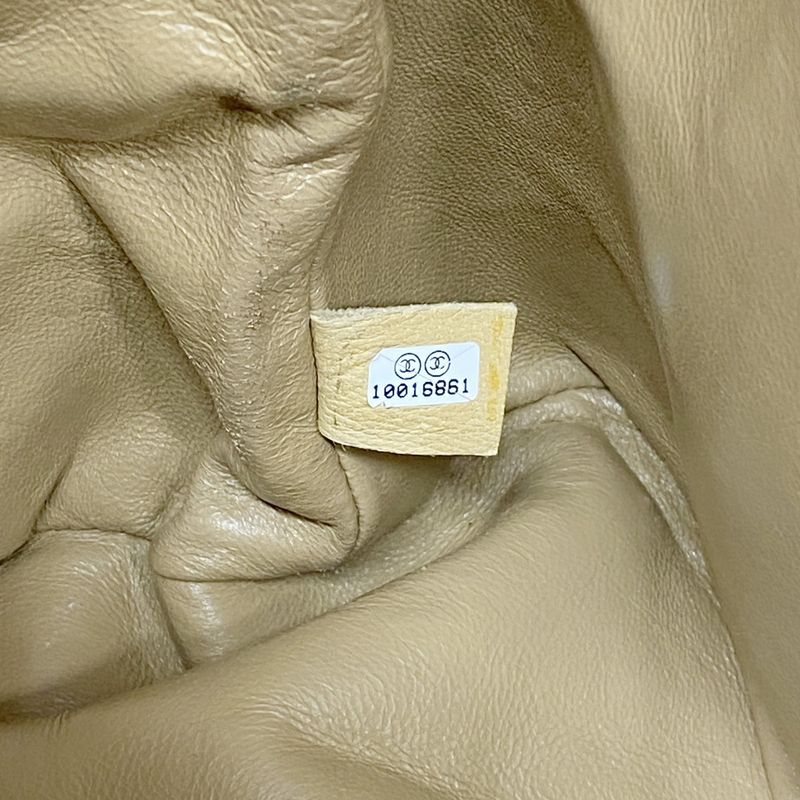 Chanel Tote Bag Revival Tote Caviar Skin Beige Gold Hardware Women's