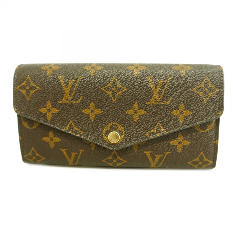 Louis Vuitton Long Wallet Monogram Portefeuille Sarah M62236 Brown Coquelicot