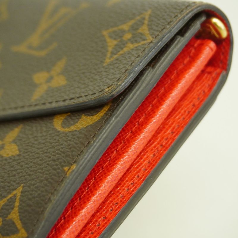 Louis Vuitton Long Wallet Monogram Portefeuille Sarah M62236 Brown Coquelicot