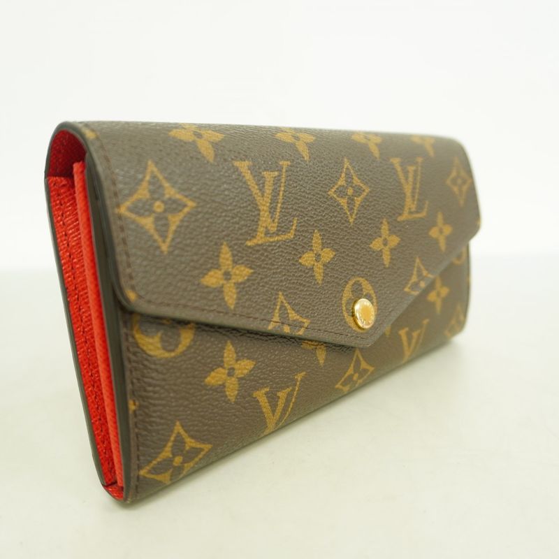 Louis Vuitton Long Wallet Monogram Portefeuille Sarah M62236 Brown Coquelicot