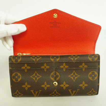 Louis Vuitton Long Wallet Monogram Portefeuille Sarah M62236 Brown Coquelicot