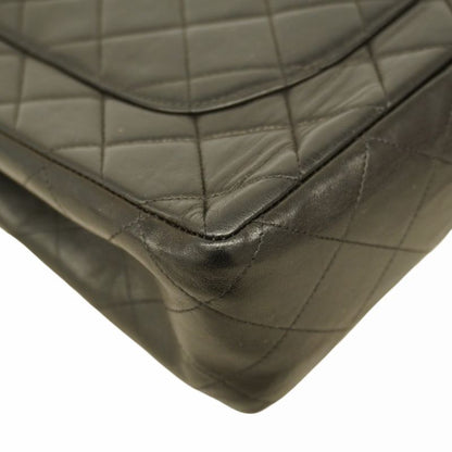 Chanel Shoulder Bag Deka Matelasse Lambskin Black Gold Hardware Women