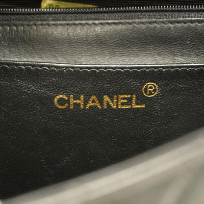 Chanel Shoulder Bag Deka Matelasse Lambskin Black Gold Hardware Women