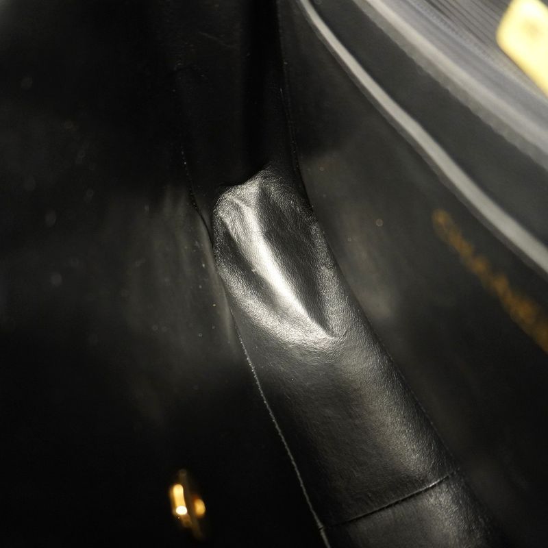 Chanel Shoulder Bag Deka Matelasse Lambskin Black Gold Hardware Women