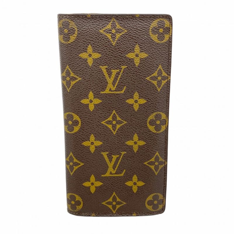 Louis Vuitton Long Wallet Monogram Portefeuille Brazza M66540 Brown Men's