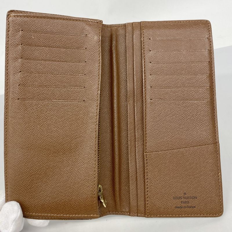 Louis Vuitton Long Wallet Monogram Portefeuille Brazza M66540 Brown Men's