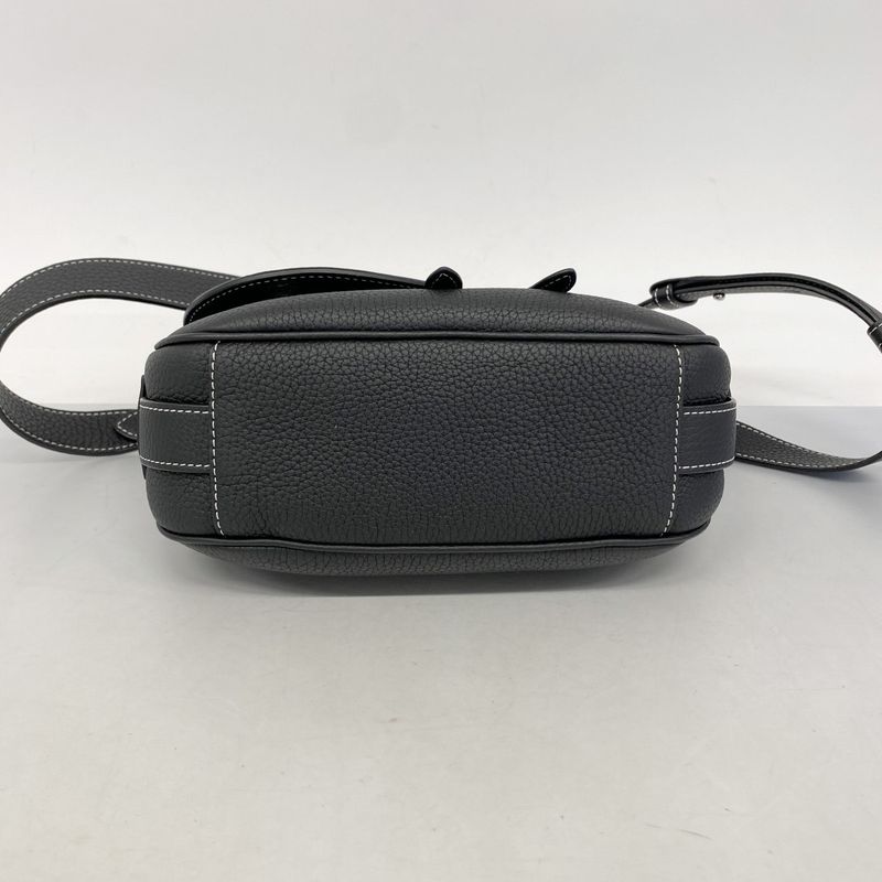 Christian Dior Handbag Saddle Soft Bag Mini Leather Black Silver Hardware 2way