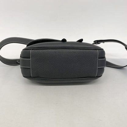 Christian Dior Handbag Saddle Soft Bag Mini Leather Black Silver Hardware 2way