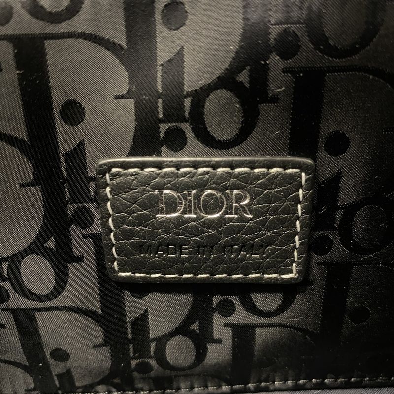 Christian Dior Handbag Saddle Soft Bag Mini Leather Black Silver Hardware 2way
