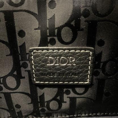 Christian Dior Handbag Saddle Soft Bag Mini Leather Black Silver Hardware 2way