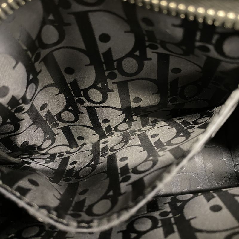 Christian Dior Handbag Saddle Soft Bag Mini Leather Black Silver Hardware 2way