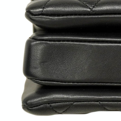 Chanel Handbag Matelasse Lambskin Black Chien Pan Gold Hardware 2way Bag Ladies