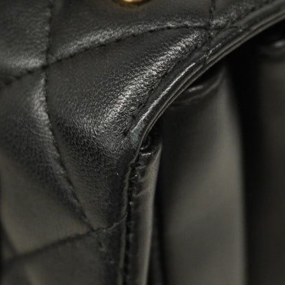 Chanel Handbag Matelasse Lambskin Black Chien Pan Gold Hardware 2way Bag Ladies