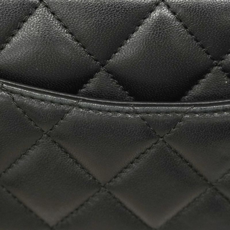 Chanel Handbag Matelasse Lambskin Black Chien Pan Gold Hardware 2way Bag Ladies