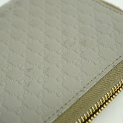 Gucci Long Wallet Micro Guccissima 449391 Leather Gray Chien Pan Gold Hardware