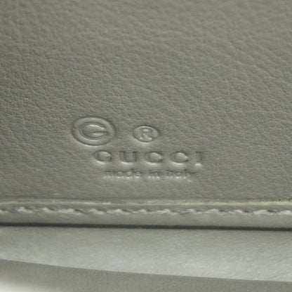 Gucci Long Wallet Micro Guccissima 449391 Leather Gray Chien Pan Gold Hardware
