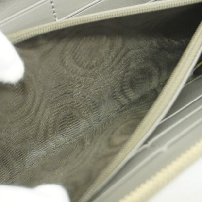 Gucci Long Wallet Micro Guccissima 449391 Leather Gray Chien Pan Gold Hardware